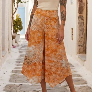 Γυναικεία Παντελόνα με Floral Print και Λάστιχο Camel bode 32055CAΜ