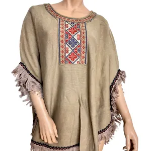 Women's poncho Verde 33-0349 taupe