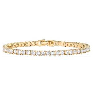 Women's Bracelet with Zircon Stones White steel 316L gold