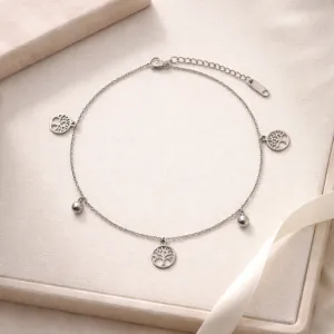 Tree of Life Stainless Steel Anklet