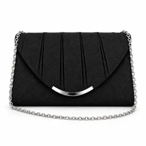 Women's Evening Envelope Clutch with Chain – Black bode 3559BLK