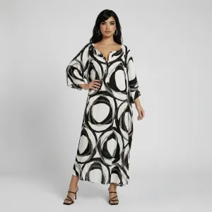 Women's maxi black and white Kaftan