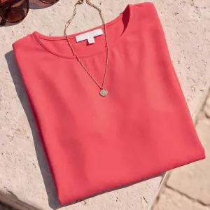 Γυναικεία Βαμβακερή Κοντομάνικη Μπλούζα Coral bode 39349COR