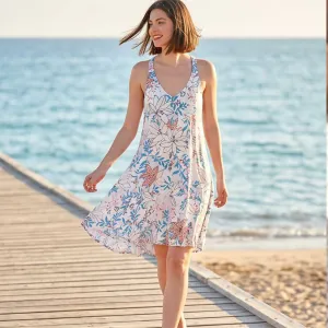 Γυναικείο Αέρινο Φόρεμα Τιραντέ Floral Print Γαλάζιο bode 39366LBL