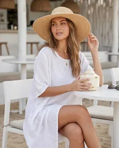 Women's midi beach kaftan white
