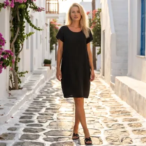 Γυναικείο Βαμβακερό Μαύρο Φόρεμα bode 39537BLK