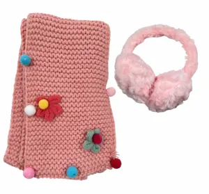 Children's Earmuffs-Scarf pink bode 4420