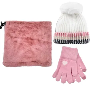 Children's Set Scarf & Hat & Gloves bode 4454 pink/white