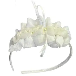 Small Wreath Decorated with Flowers off-white