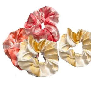  Set  4 τεμ. Scrunchie Σούρα Μαλλιών Σατέν κίτρινο/φούξια/πορτοκαλί bode 47280
