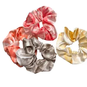  Set  4 τεμ. Scrunchie Σούρα Μαλλιών Σατέν κίτρινο/φούξια/πορτοκαλί/μαύρο bode 47281
