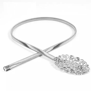 Women's belt metal elastic silver 