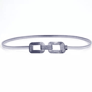 Women's belt metal elastic dark silver