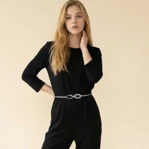 Γυναικεία Ζώνη Μεταλλική Ελαστική Dark Silver bode 53981