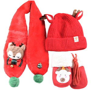 Children's scarf-cap-gloves  bode 5461 red