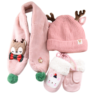Children's scarf-cap-gloves  bode 5462 pink