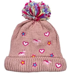 Knitted children's hat for girls bode 6392 Pink