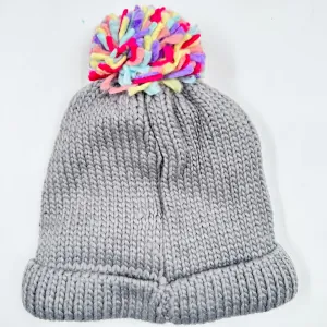 Knitted children's hat for girls bode 6392 grey