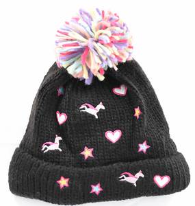 Knitted children's hat for girls bode 6392 black