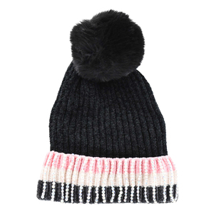Knitted children's hat for girls bode 6395 black