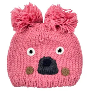 Knitted children's hat for girls bode 6396-1 Pink