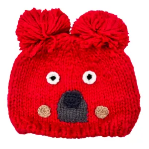 Knitted children's hat for girls bode 6396-2 red