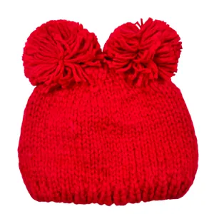 Knitted children's hat for girls bode 6396-2 red
