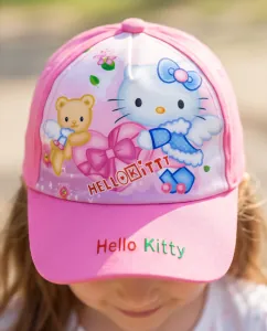 Παιδικό καπέλο jockey για κορίτσι με σχέδιο Kitty – ροζ bode 6525PNK