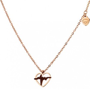 Womens necklace heart steel 316L rose-gold