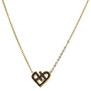 Womens necklace heart steel 316L gold