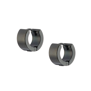 Unisex σκουλαρίκια κρικάκια (ζευγάρι) ατσάλι 316 μάυρο Art02002-7