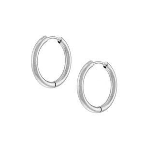  Earrings steel 316L rings silver