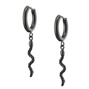 Unisex Earrings steel 316L black