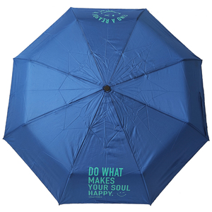 Smiley World Rain Umbrella 9314 Simple Windproof blue