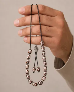Handmade Agate Worry Beads – Burgundy bode K0991