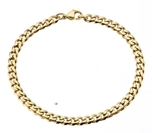 Men's Bracelet chain 4mm steel 316L gold art 00181