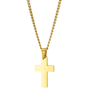  Ανδρικός σταυρός με αλυσίδα ατσάλι 316L χρυσό Art 01097