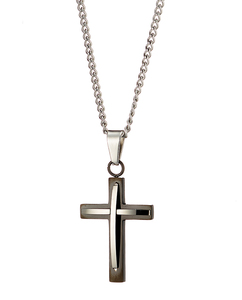 Ανδρικός σταυρός με αλυσίδα Art 01153 ατσάλι 316L ασημί