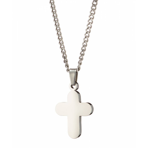 Necklace cross Art 01164  steel 316 L silver
