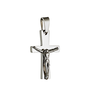 Ανδρικός σταυρός με αλυσίδα ατσάλι 316L ασημί Art 01253 