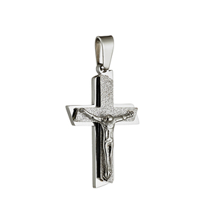 Ανδρικός σταυρός  ατσάλι 316L ασημί Art 01254