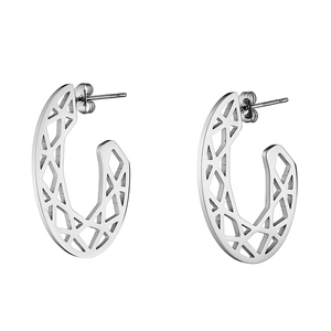Women's earrings steel silver
