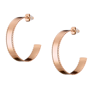Women's earrings steel 316L rings rose-gold