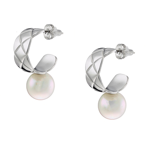 Women's earrings steel 316L rings silver