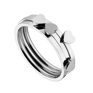 Γυναικείο δαχτυλίδι τριπλό ατσάλι 316L ασημί Art 02449