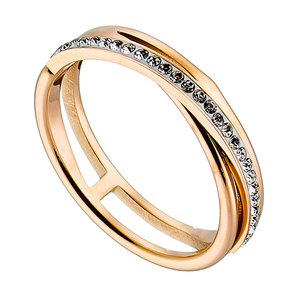 Γυναικείο δαχτυλίδι ατσάλι 316L ροζ-χρυσό Art 02458