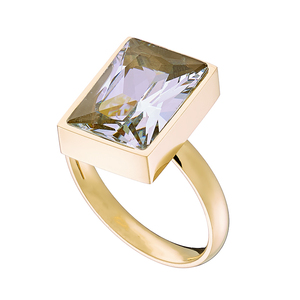 Γυναικείο δαχτυλίδι με λευκή πέτρα ατσάλι 316L χρυσό Art 02469