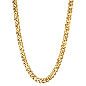 Men's 316L steel chain in gold color Art03565
