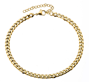 Steel foot chain 316L thick chain gold colour
