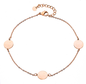 Steel foot chain 316L in rose-gold colour